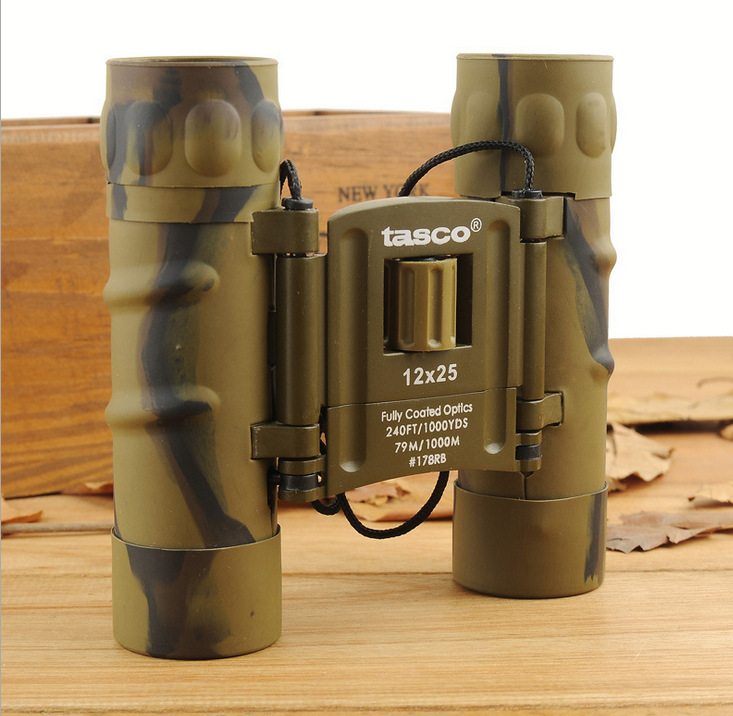 厂价批发 12x25迷彩双筒小巧便携 高倍高清双筒高清高倍望远镜