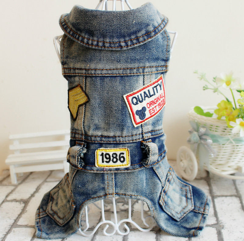 Beichong pet clothes four-legged cowboy spring summer autumn teddy bear dog clothing VIP jumpsuit manufacturers Beichong pet clothes four-legged cowboy spring summer autumn teddy bear dog clothing VIP jumpsuit manufacturers