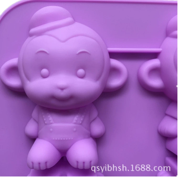Новый DIY силиконовый пресс 4-одиночный обезьянный торт форма ручная мыловарня формы выпечки желе пудинг mold креативный