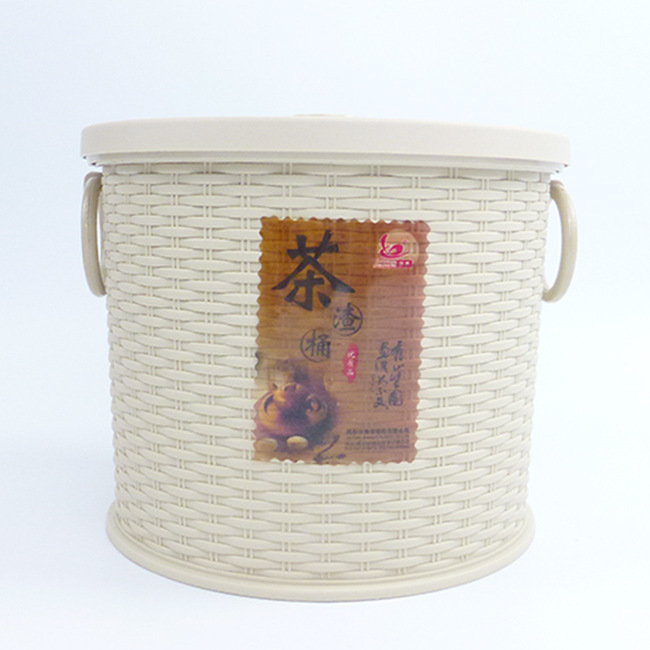 加厚塑料茶水桶茶渣桶带盖 排水桶废水桶茶叶小茶桶 茶盘配件