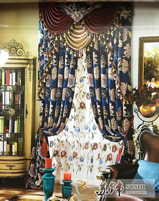 苏饰品牌大气新古典客厅卧室高档窗帘欧式豪华大气卧室落地窗