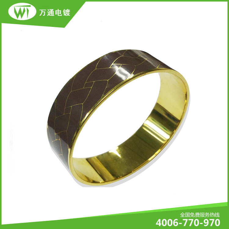 手镯水镀金色 饰品水电镀18k金 惠州滴胶饰品电镀厂家