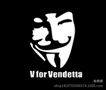 外贸欧美爆款V FOR VENDETTA车贴 V字仇杀队车贴