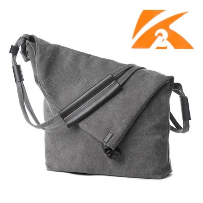 Simplicity motion leisure time canvas Bag Women's singles Shoulder bag Retro canvas Men's bag Messenger Bag Wave packet Female bag