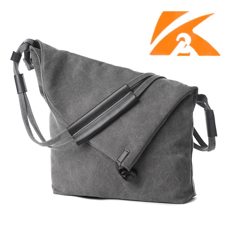 Simplicity motion leisure time canvas Bag Women's singles Shoulder bag Retro canvas Men's bag Messenger Bag Wave packet Female bag