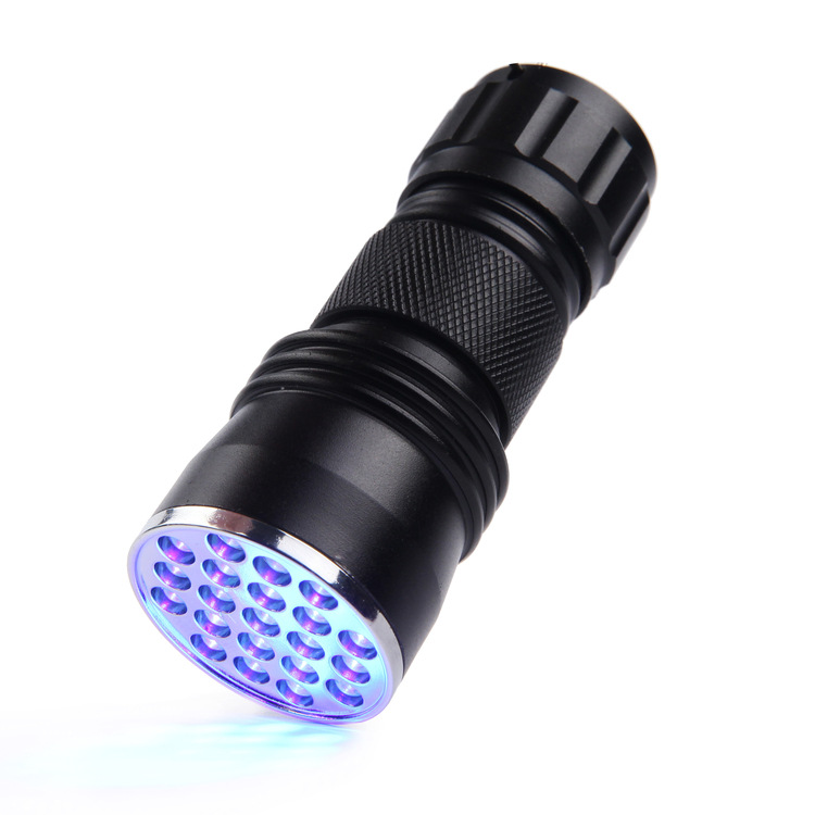 Uv Flashlight 21Led Ultraviolet Flashlight for Currency Detection, Anti-Counterfeiting, Fluorescent Detection, In-Stock Purple Light Flashlight