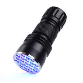 UV Flashlight 21led紫外线手电筒验钞防伪检测荧光现货紫光手电