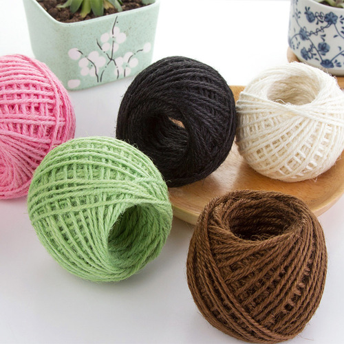 Handmade Three-Strand Hemp Rope Material Household Colorful Binding Thread DIY Photo Wall Retro Style Decorative Braided Hemp Rope