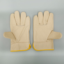 Găng tay hàn đeo găng tay chịu nhiệt chịu nhiệt hàn da bán buôn đồ nội thất găng tay da màu sáng Găng tay thợ hàn