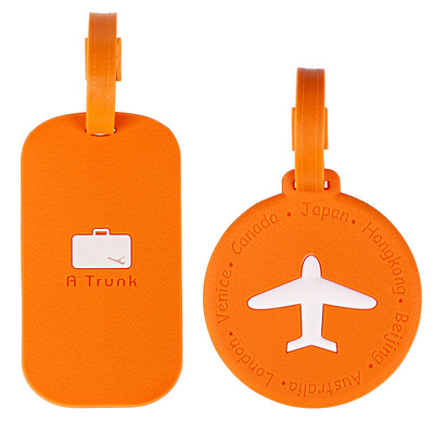 Wholesale candy colors PVC Flexible rubber travel cards rectangle circular Simple New products fashion Luggage tag
