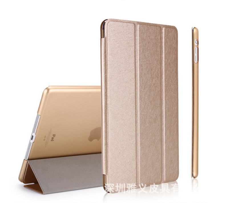 For iPad mini 3 silk pattern one-piece intelligent dormancy leather case mini2 tri-fold flat protective case