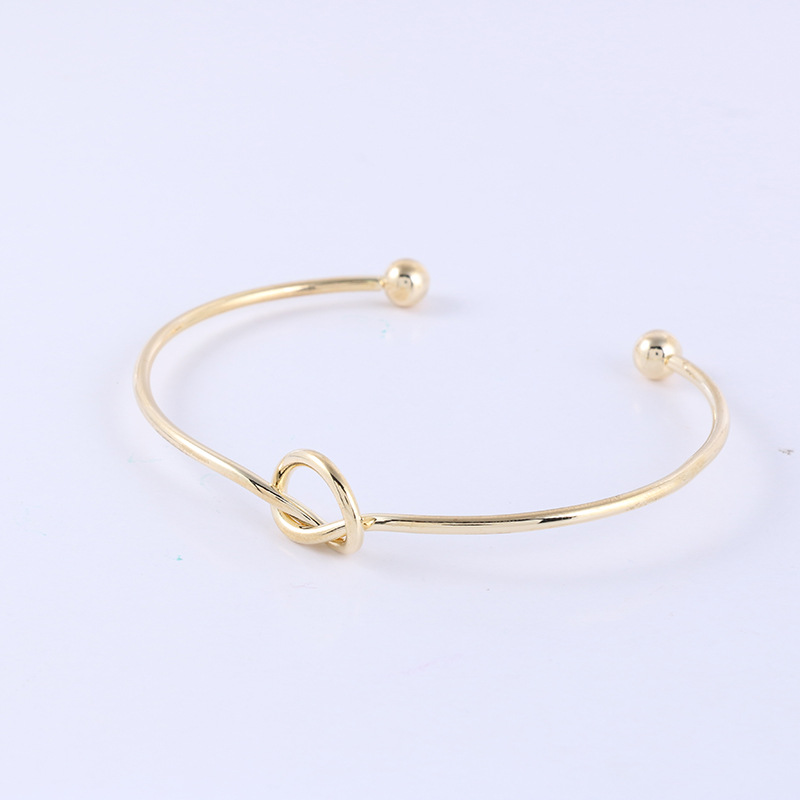Korean Style Fashion Knot Bracelet Open Bangle Silver Alloy Personalized Jewelry Wholesale detail image 8