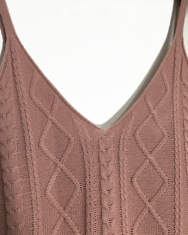 【吊带裙女式宽松长款针织裙纯色无袖连衣裙韩