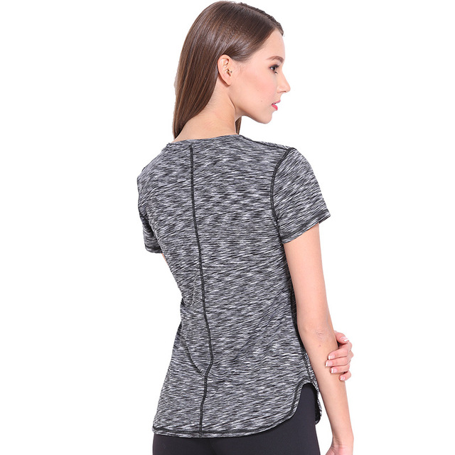 New Fashion Tight Short Sleeve T-shirt Yoga Clothes Brand Segment Dyed Short Sleeves Can Outside Wear T-shirts Wholesale