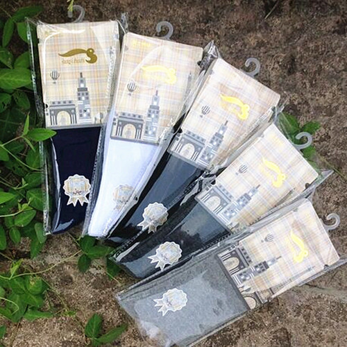 Manufacturer's self-sold independent packaging mid-tube cotton socks for men solid color business high cotton content gift socks spring and autumn men's socks