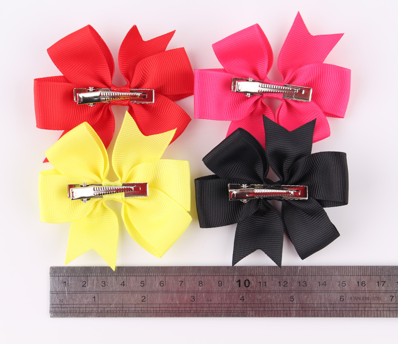 Solid Color Ribbed Ribbon Bow Hairpin display picture 5