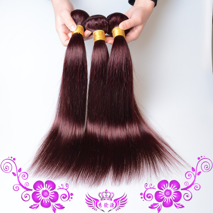 Red hair curtain 99j Peruvian straight hair