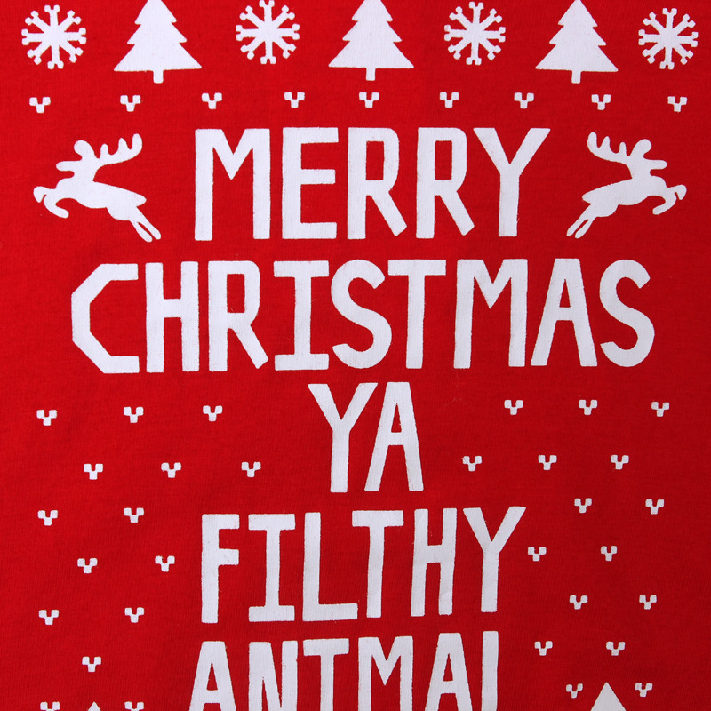 Children's Christmas jumpsuit boys and girls letter short sleeve Christmas suit_voghion.com