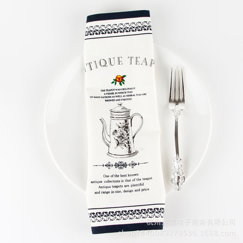 European simple teapot dinner plate small floral cotton placemat fabric napkin model room bowl mat student lunch insulation mat
