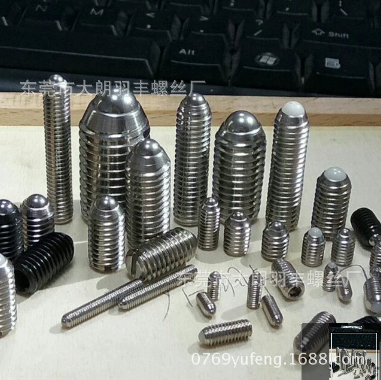 Fastener Spot Thép không gỉ hạt hình lục giác Bolt vít đầu bóng pit tông Bộ vít 10 - Chốt vít me đai ốc bi