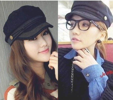 Factory Direct Sale M93 Four Seasons New Cotton Navy Hat Captain Hat Embroidered Lace Student Hat Grey Black