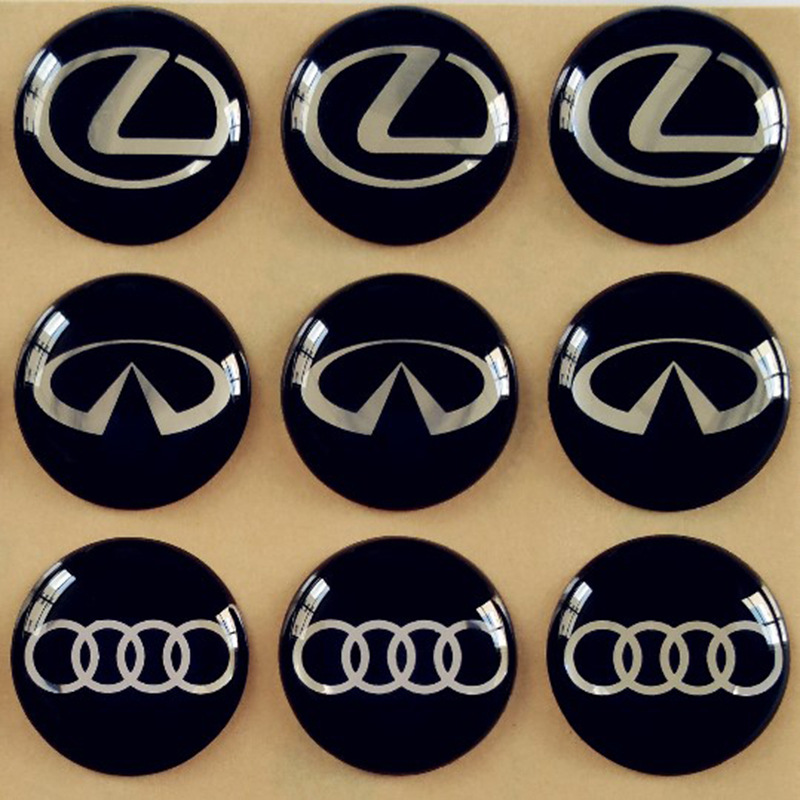 Crystal Glue Self adhesive Car logo Disu Processing Label UV transparent Drip glue Standard Sticker Can be printed logo