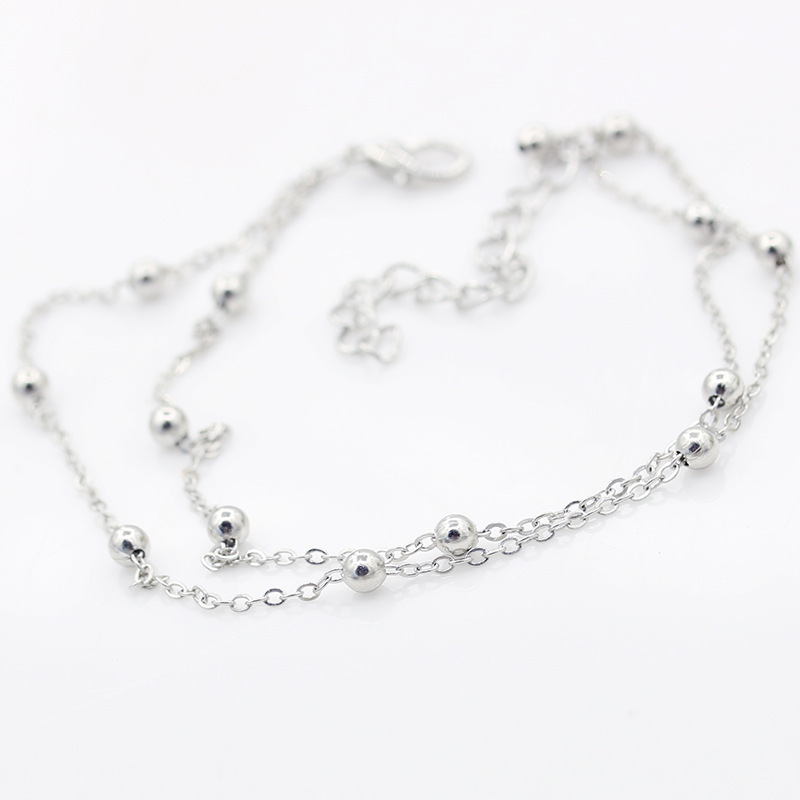 Wholesale Jewelry Ig Style Simple Style Ball Solid Color Alloy Copper Anklet display picture 4