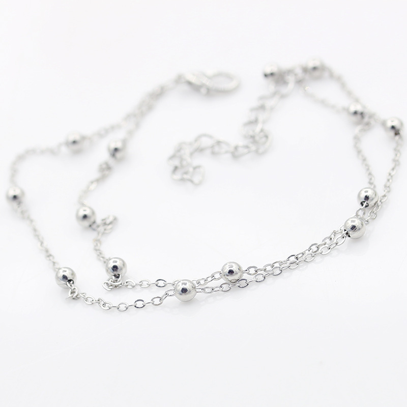 Alloy, Copper Material Wholesale Jewelry Ig Style Simple Style Ball Solid Color Alloy Copper Anklet