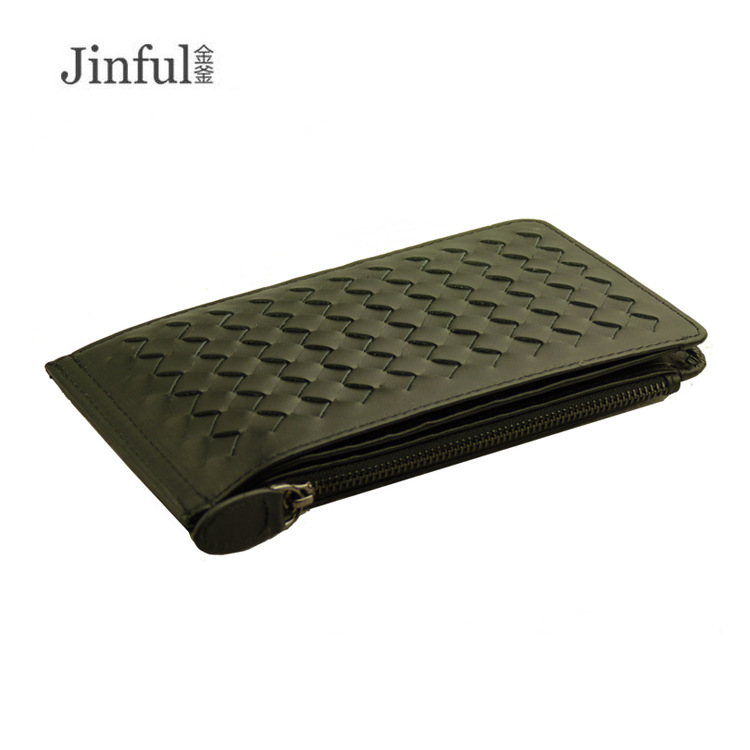 Woven universal wallet for men and women with zipper