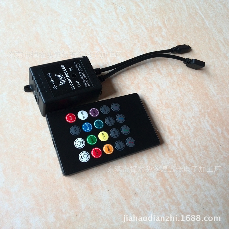 厂家直销 实拍图片20键RGB音乐控制器原理简单遥控音乐彩灯控制器
