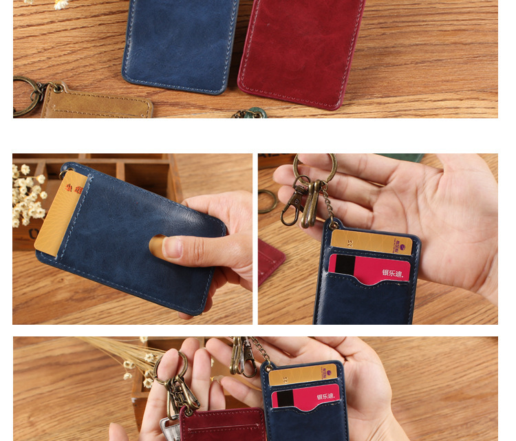 Unisex Solid Color Pu Leather Open Card Holders display picture 2