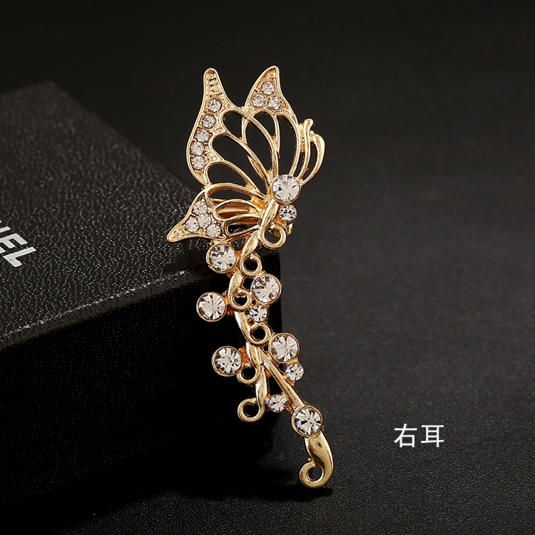 Exquisite Zirkon Mode Diamant Schmetterling Geformte Ohrclip display picture 7
