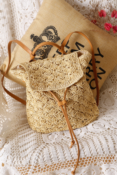 Summer New Shoulder Women's Beach Vacation Straw Leisure Bag34*12*30cm display picture 3