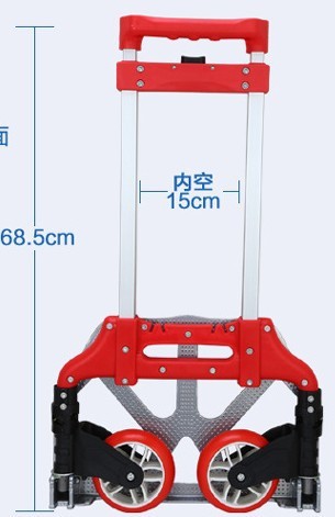 Factory Wholesale Two-Section Aluminum Alloy Portable Luggage Cart, Folding Hand-Pull Cart, Extendable Shopping Cart, Convenient to Fold