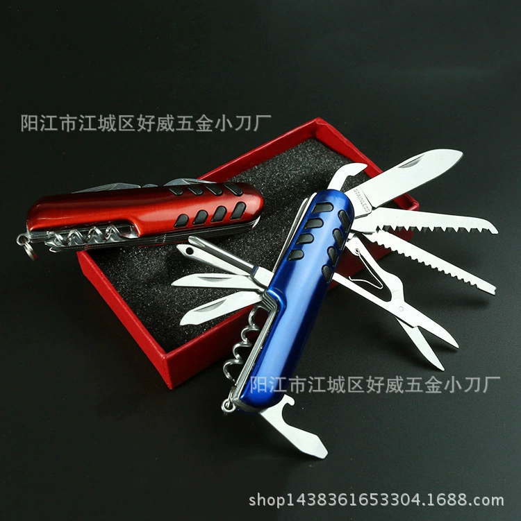 Многофункциональный нож Швейцарский армейский нож 11-открытый подарочный нож Нержавеющая сталь Открытый нож