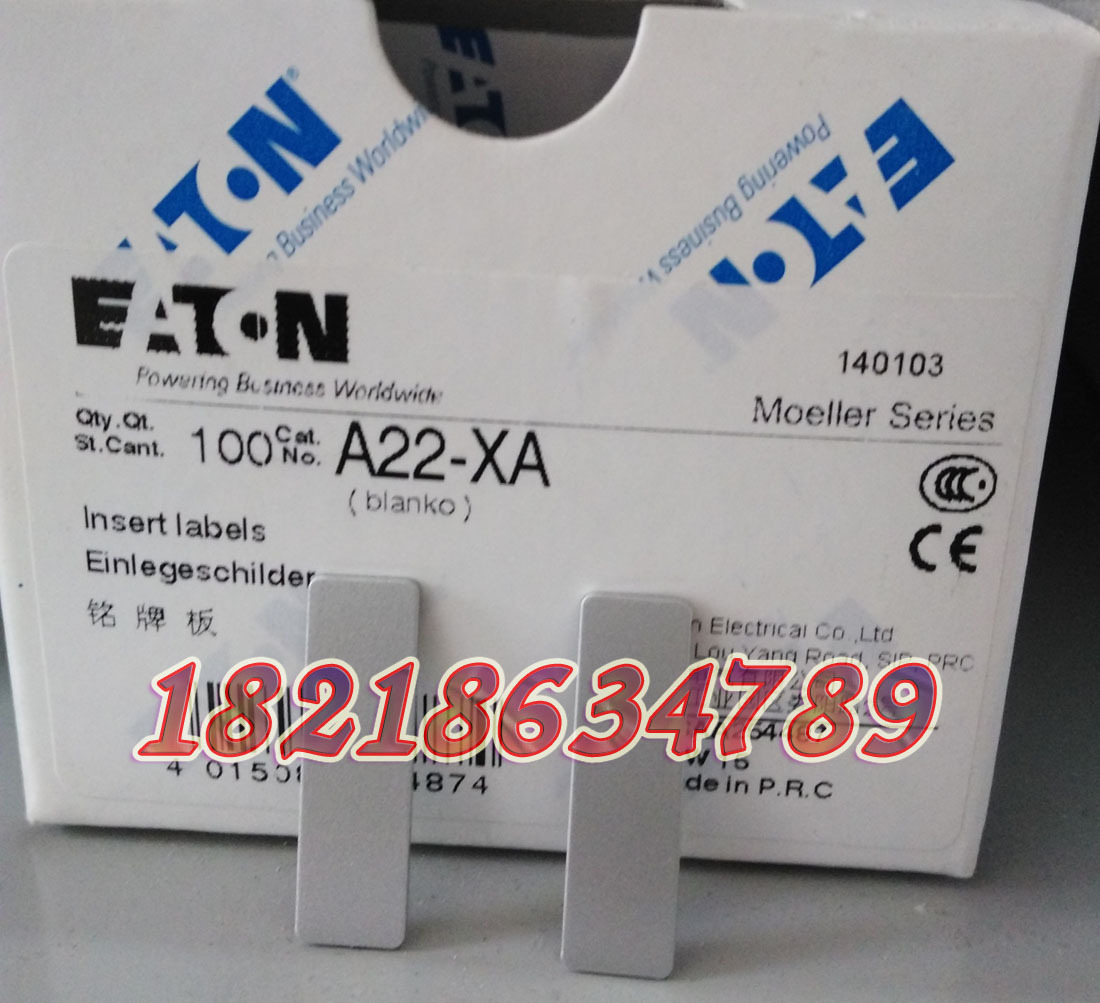 EATON MOELLER A22-XA 穆勒按钮标签插条, 空 正品现货