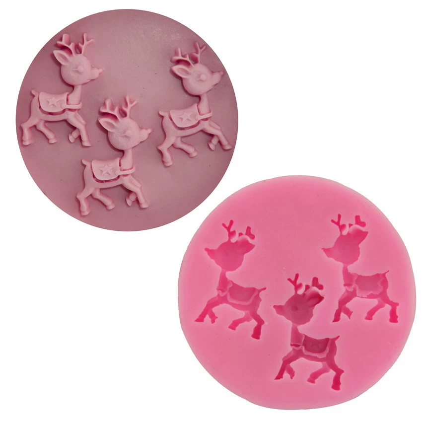 Заводская цена 4Little Plotement Deer Cake форма силиконовая мастика для выпечки шоколадная форма H1782 яйцо