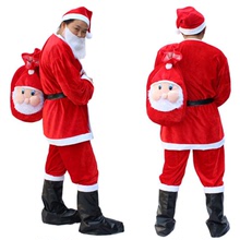 成年男女聖誕老人裝扮服 聖誕party服裝 金絲絨無紡布聖誕老人服