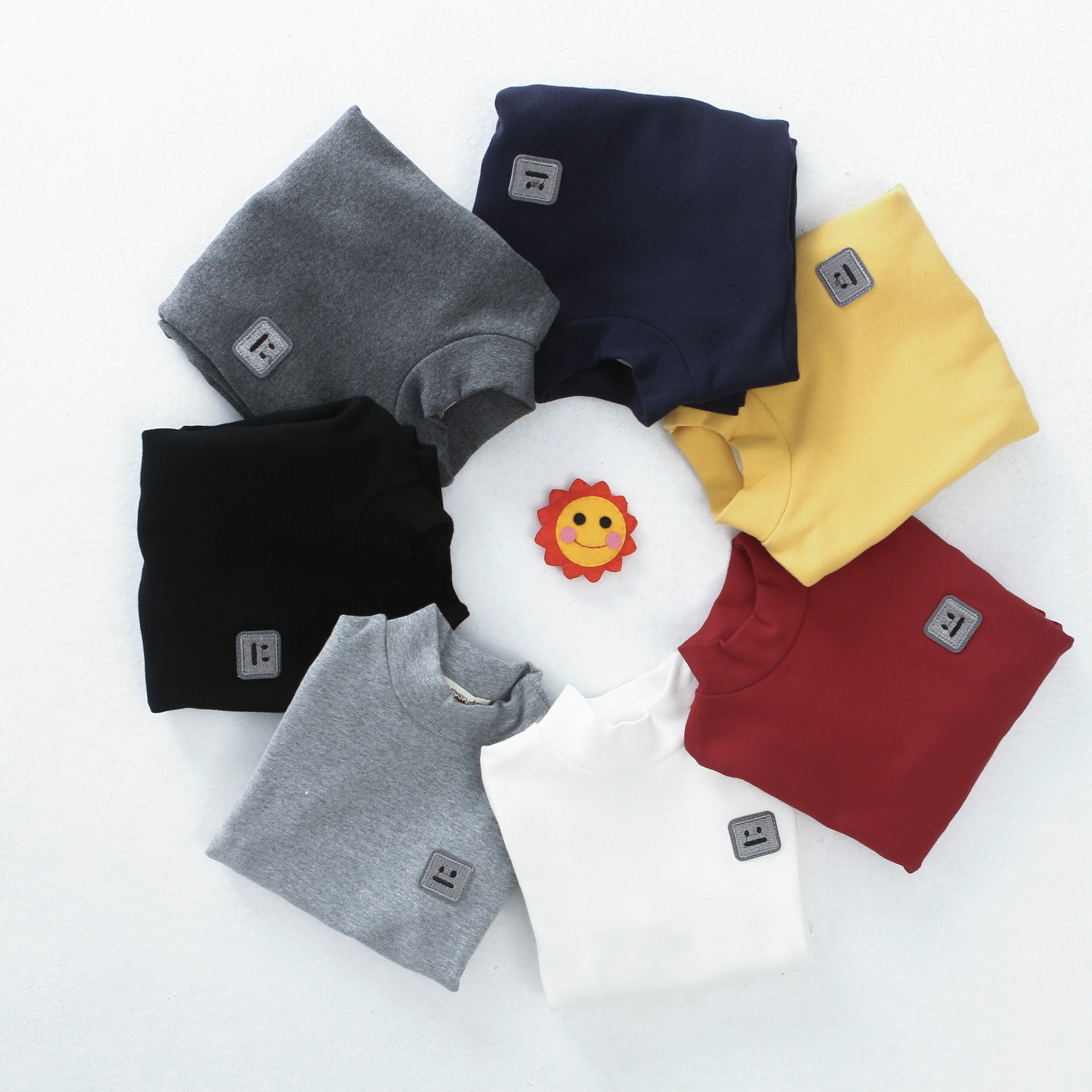 2020韓版秋冬新款兒童打底衫純色中高領男女童保暖套頭內搭上衣