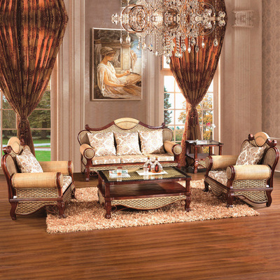 Lvxinxuan Hotel rattan sofa Chinese style Sofa Casual wicker chair tea table Five-piece 9020