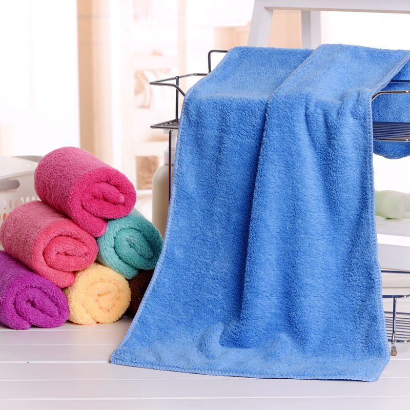 厂家直销珊瑚绒毛巾35*75美容院超细纤维毛巾面巾支持订制LOGO