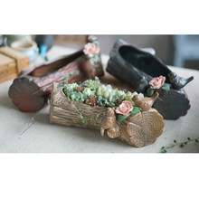 厂家直销 新款多肉植物花盆创意陶瓷盆手工捏花小鸟盆透气粗陶盆