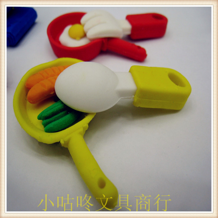 小咕咚餐具用品刀叉系列3D仿真可拆卸吸卡橡皮擦套装学生奖品批发详情图9