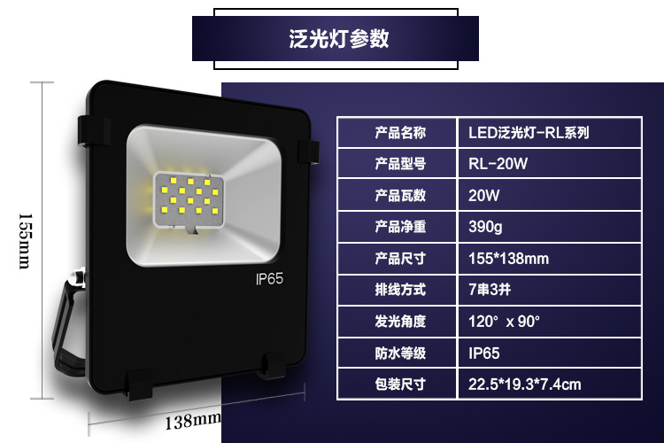 20W泛光灯参数