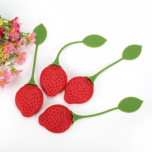卡通造型草莓泡茶器 食品级硅胶草莓沏茶茶具 硅胶茶漏茶叶包茶包