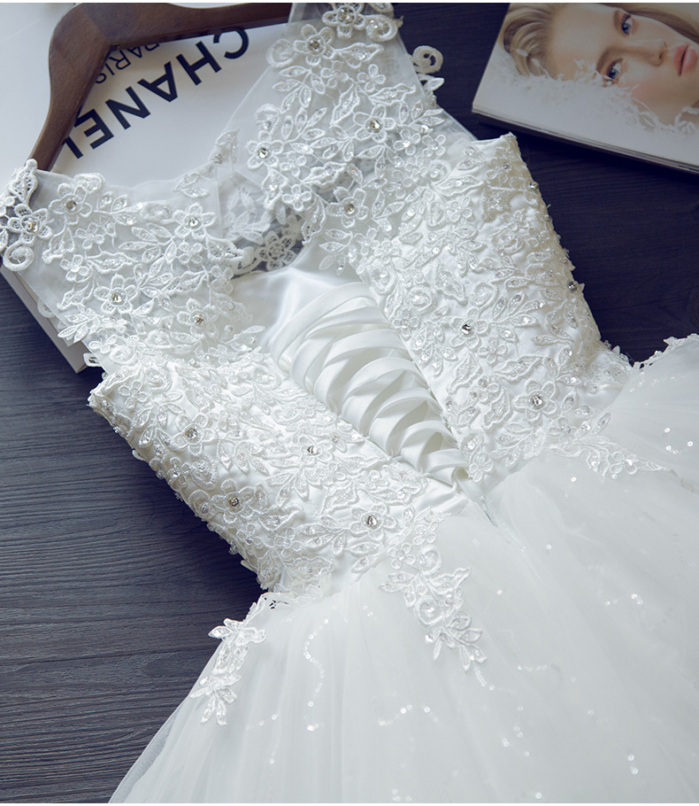 2025 New Wedding Dress Bride Wedding Floor-Length Shoulder Wedding Dress Tube Top Korean Slim Large Size Casual