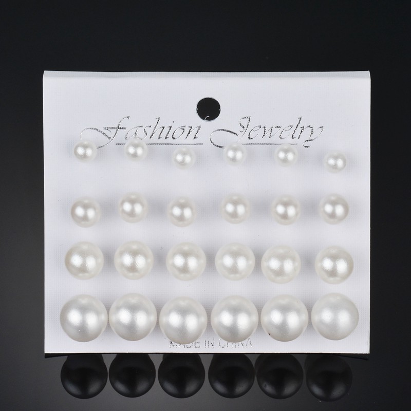 New Fashion Pearl Earrings 12 Pairs Of Earrings For Women Wholesale display picture 2