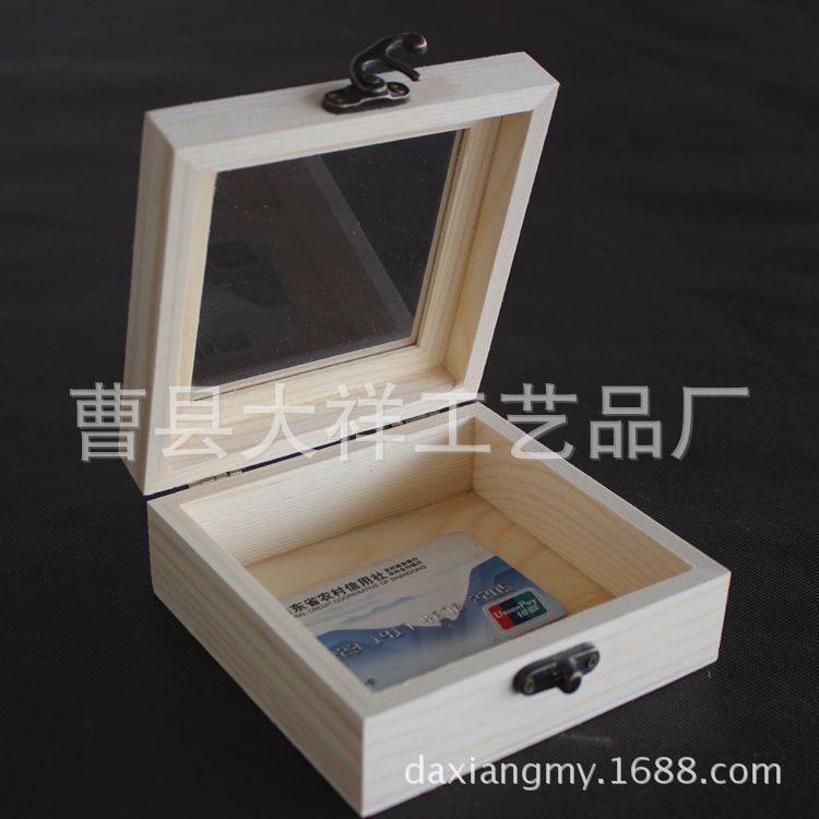 Glass wooden box from natural wood
