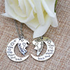 I love you to the moon and back mother's daughter's necklace