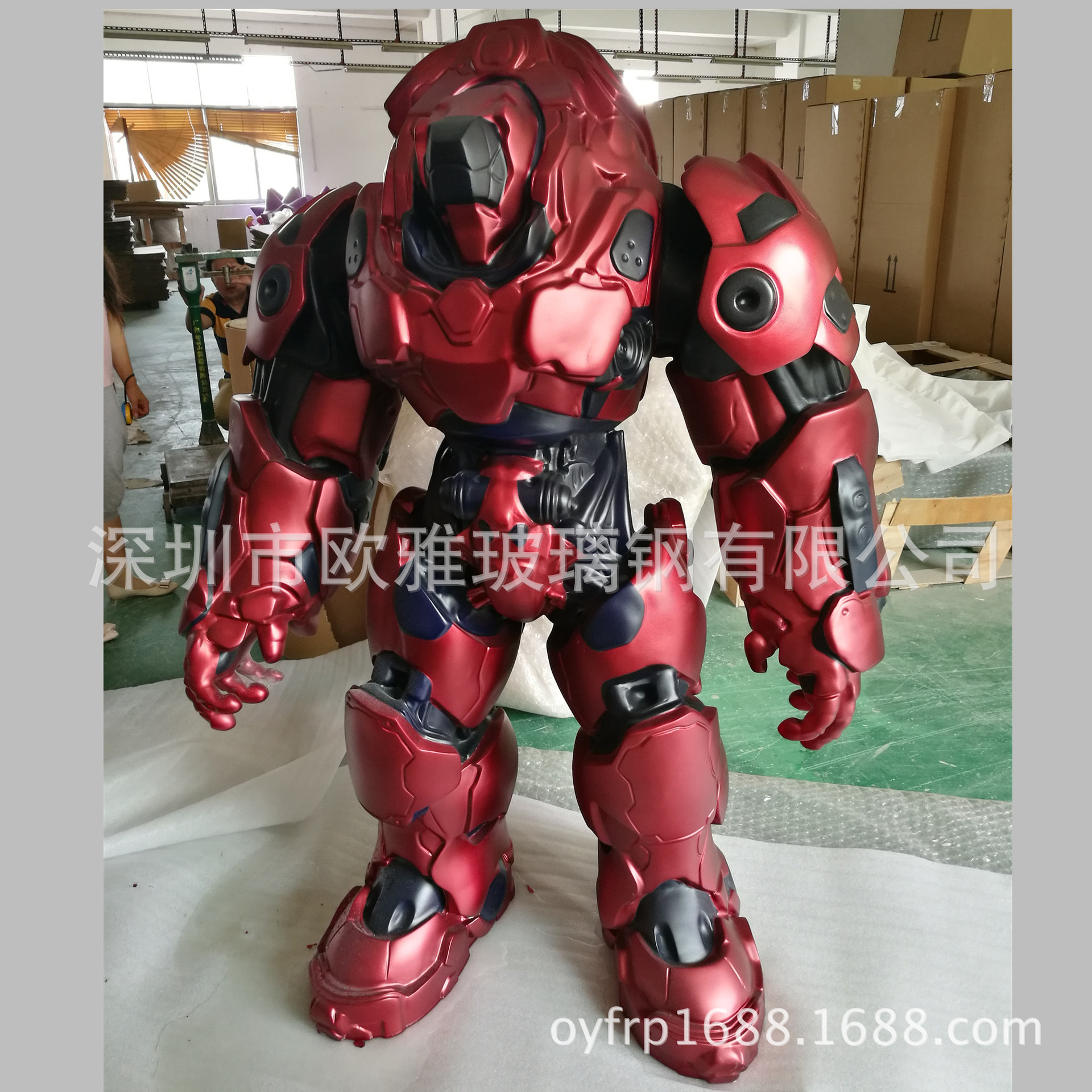 供应机甲战士雕塑玻璃钢 威斯顿玻璃钢机器人英雄户外广场摆件